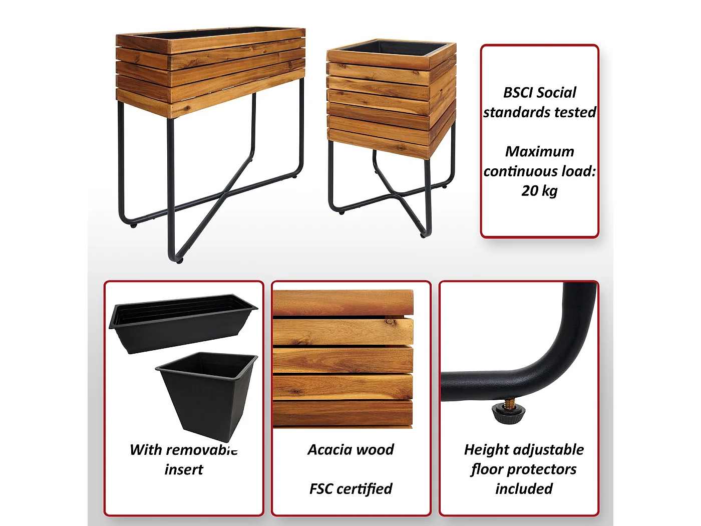 Skrzynka na rośliny MCW-L25 (zestaw 2 szt.)