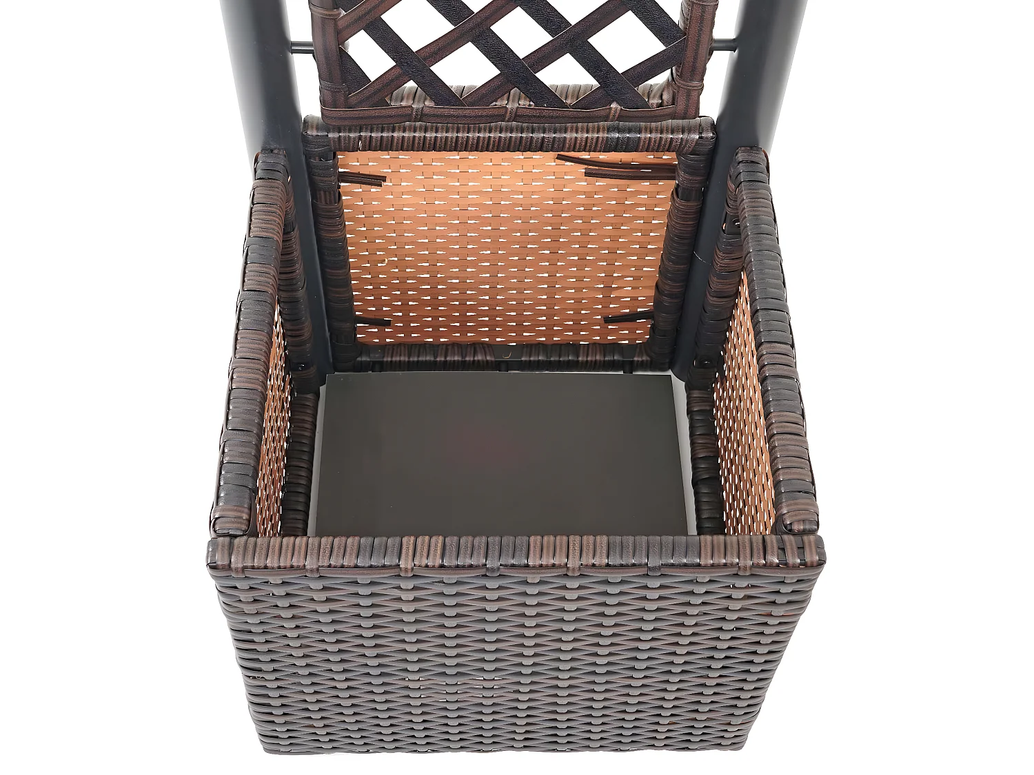 Treliça de poli-rattan MCW-D76,  castanho