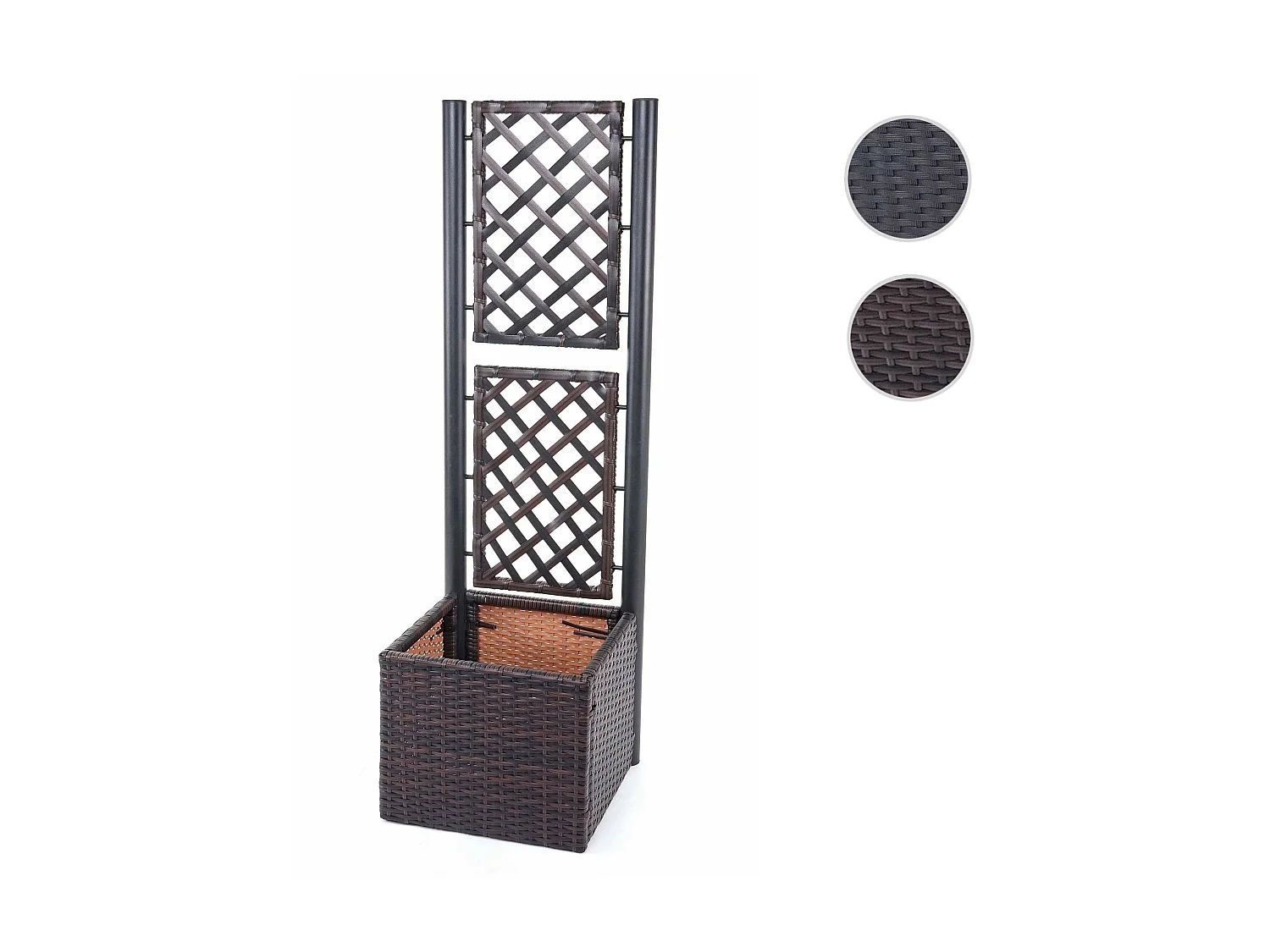 Treliça de poli-rattan MCW-D76,  castanho