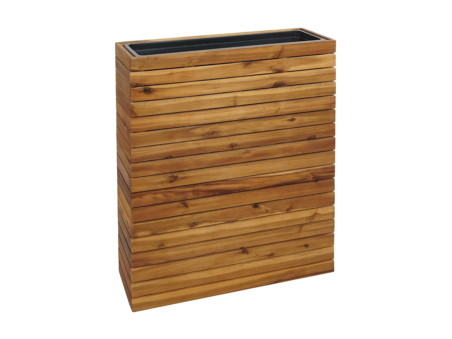 Fioriera vaso piante rettangolare alto MCW-L21 legno acacia 77x63x23cm legno naturale