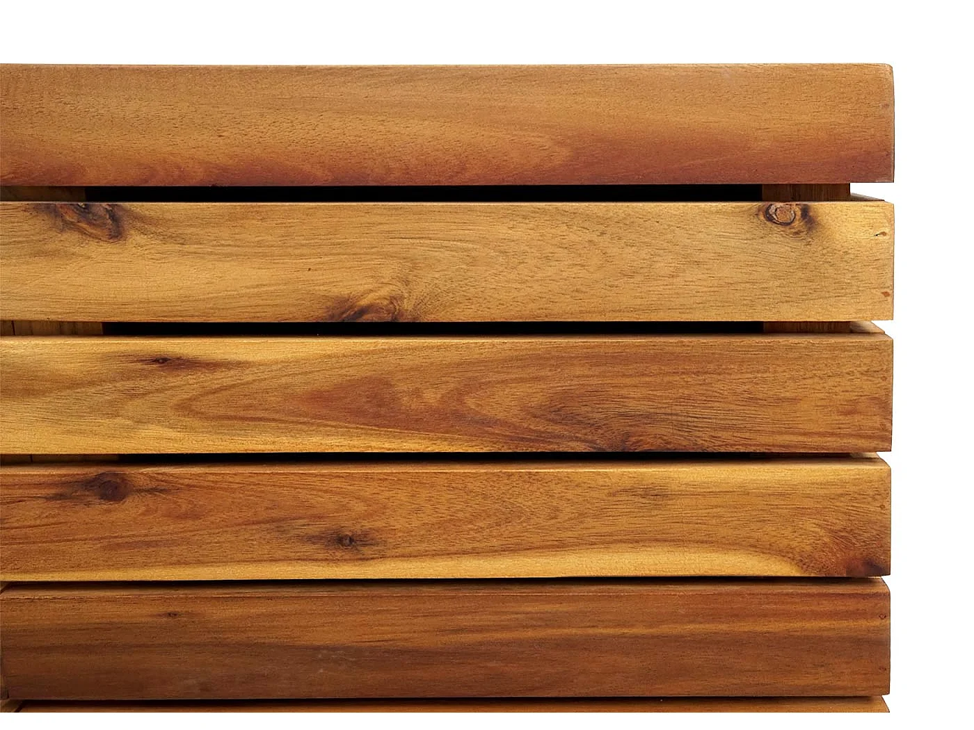 Pflanzkasten MCW-L25, Pflanzkübel Blumenkasten, quadratisch 60x33x33cm Outdoor Stahl Akazie Holz FSC®-zertifiziert, braun