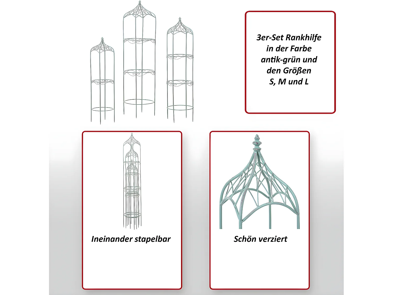 Treillis MCW-H90 Métal rond (Set de 3)