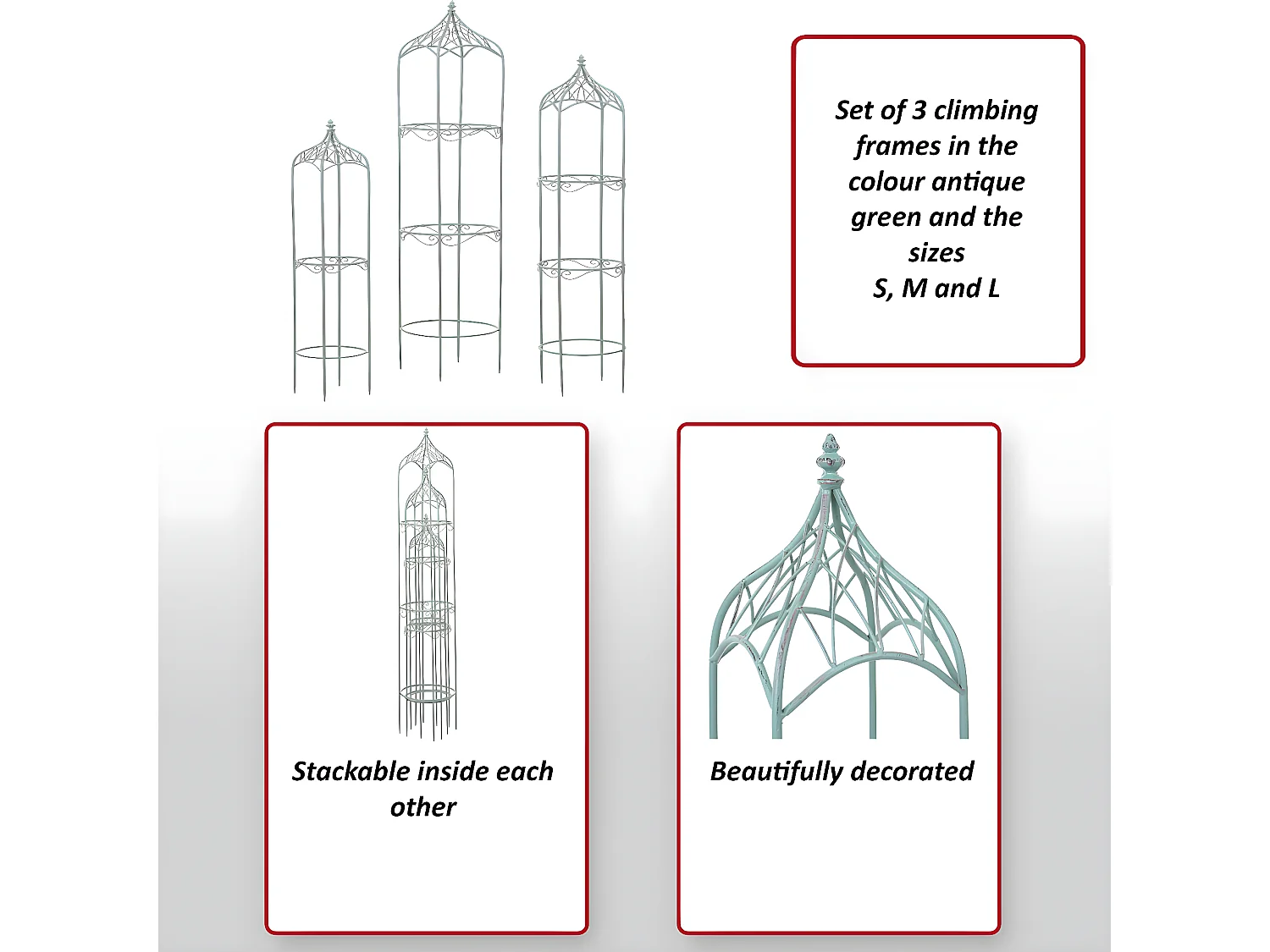 Treillis MCW-H90 Métal rond (Set de 3)
