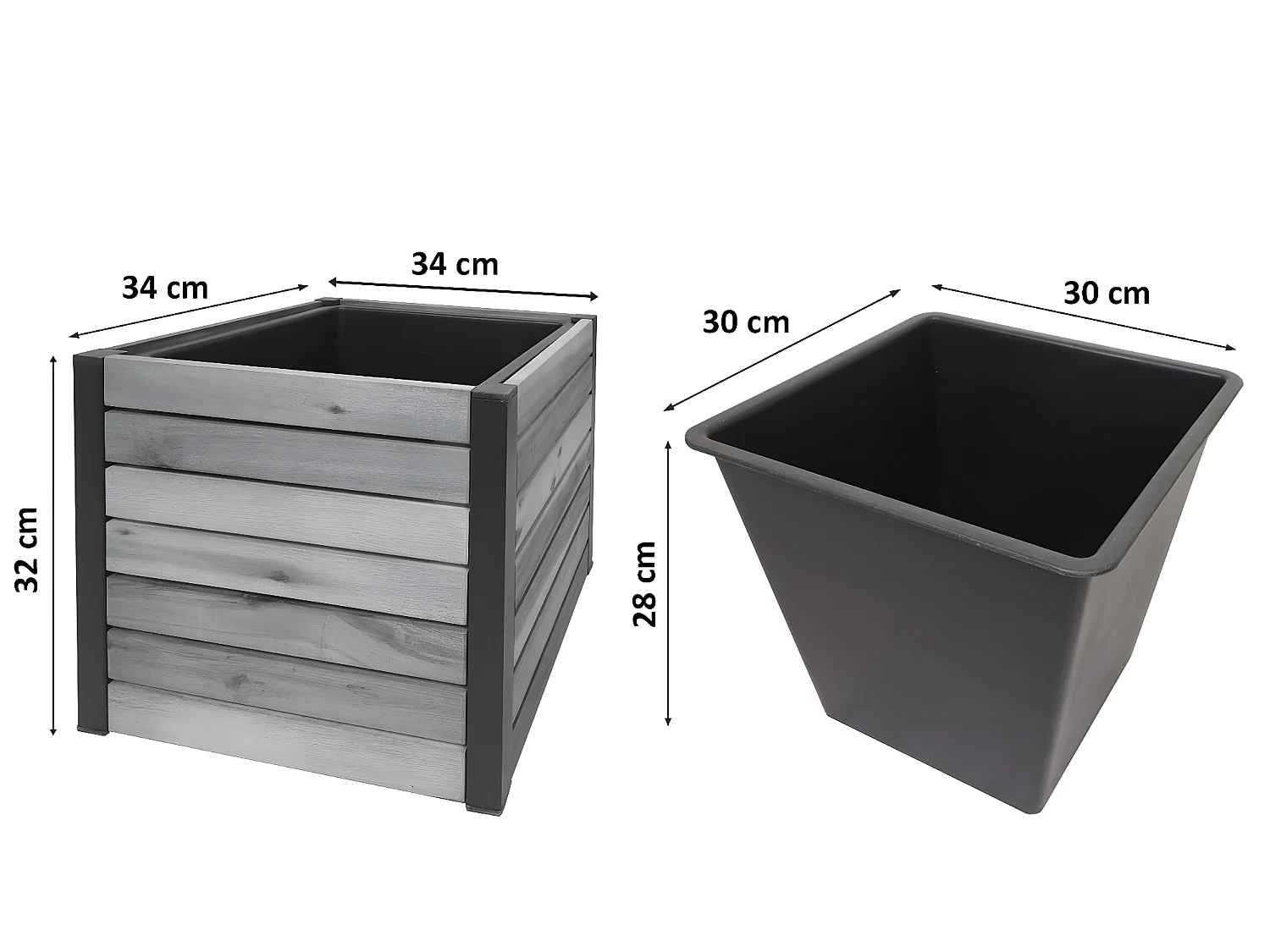 Pflanzkasten MCW-L23, 32x34x34cm braun