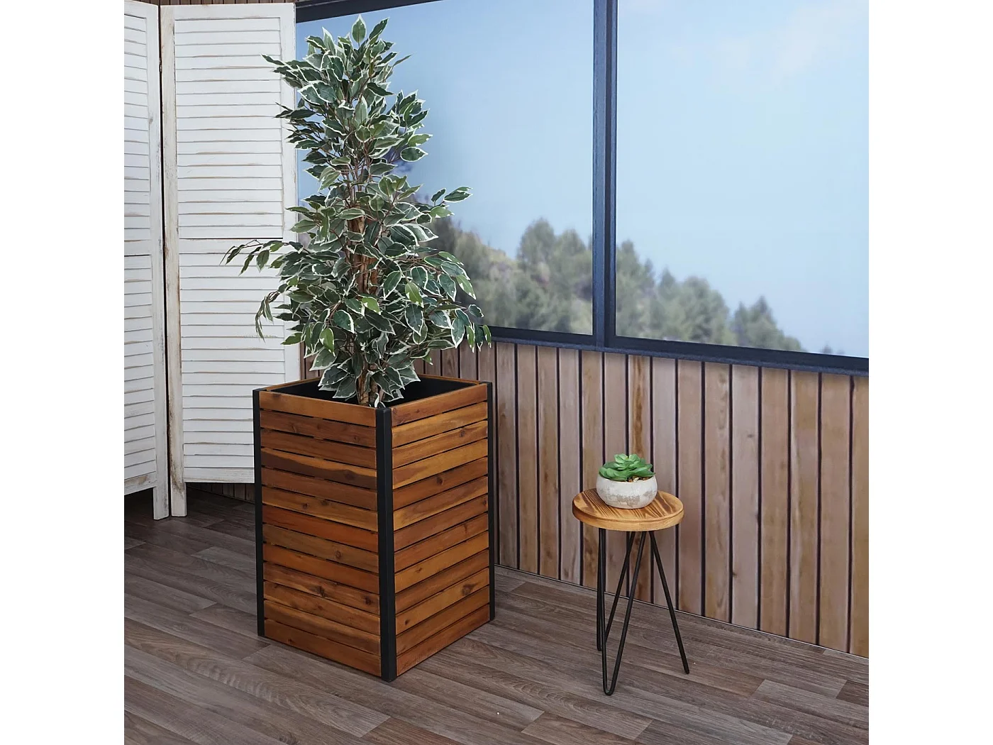 Jardinière MCW-L23,  60x42x42cm brun