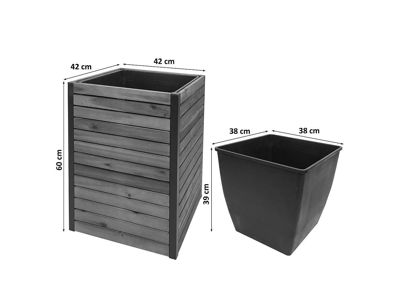 Donica MCW-L23,  60x42x42 cm, brązowa
