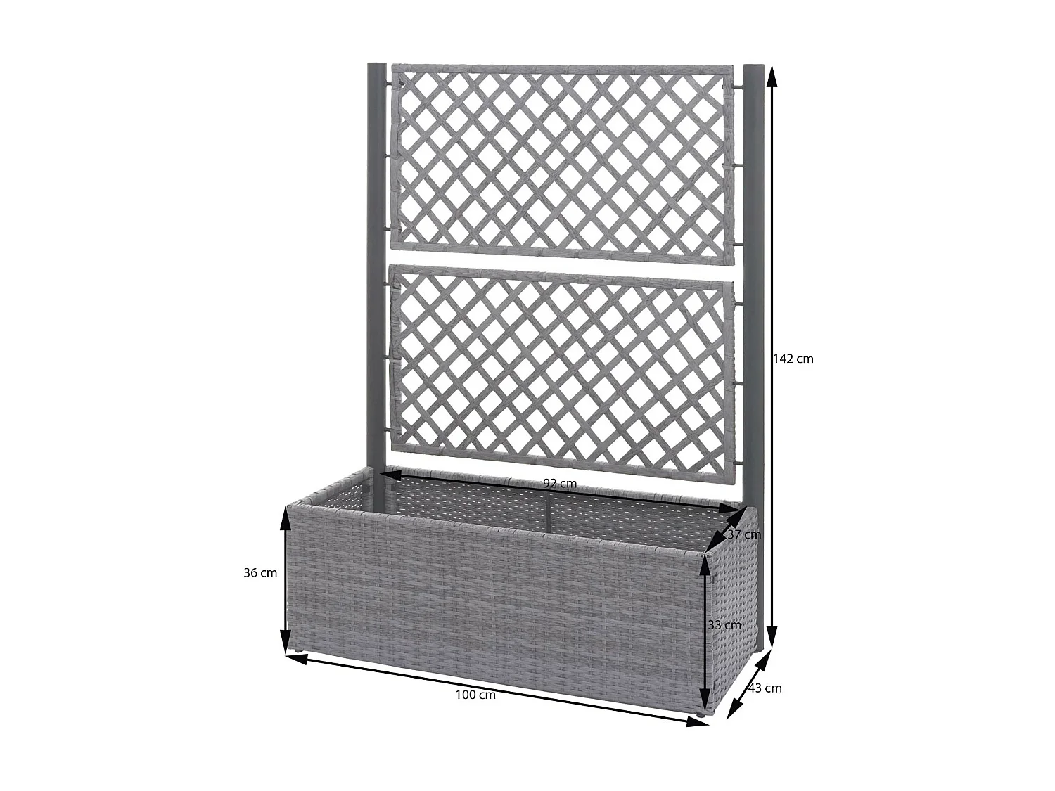 Treillis en poly rotin MCW-D76,  marron