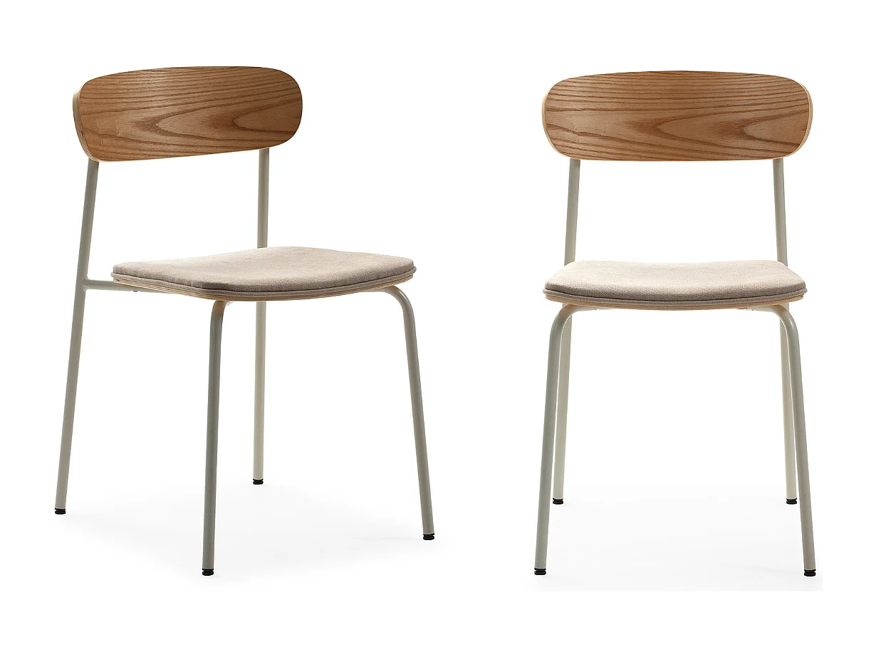 Set aus 2 Stühlen aus Stoff mit Metallbeinen L46 cm - ADRIANA