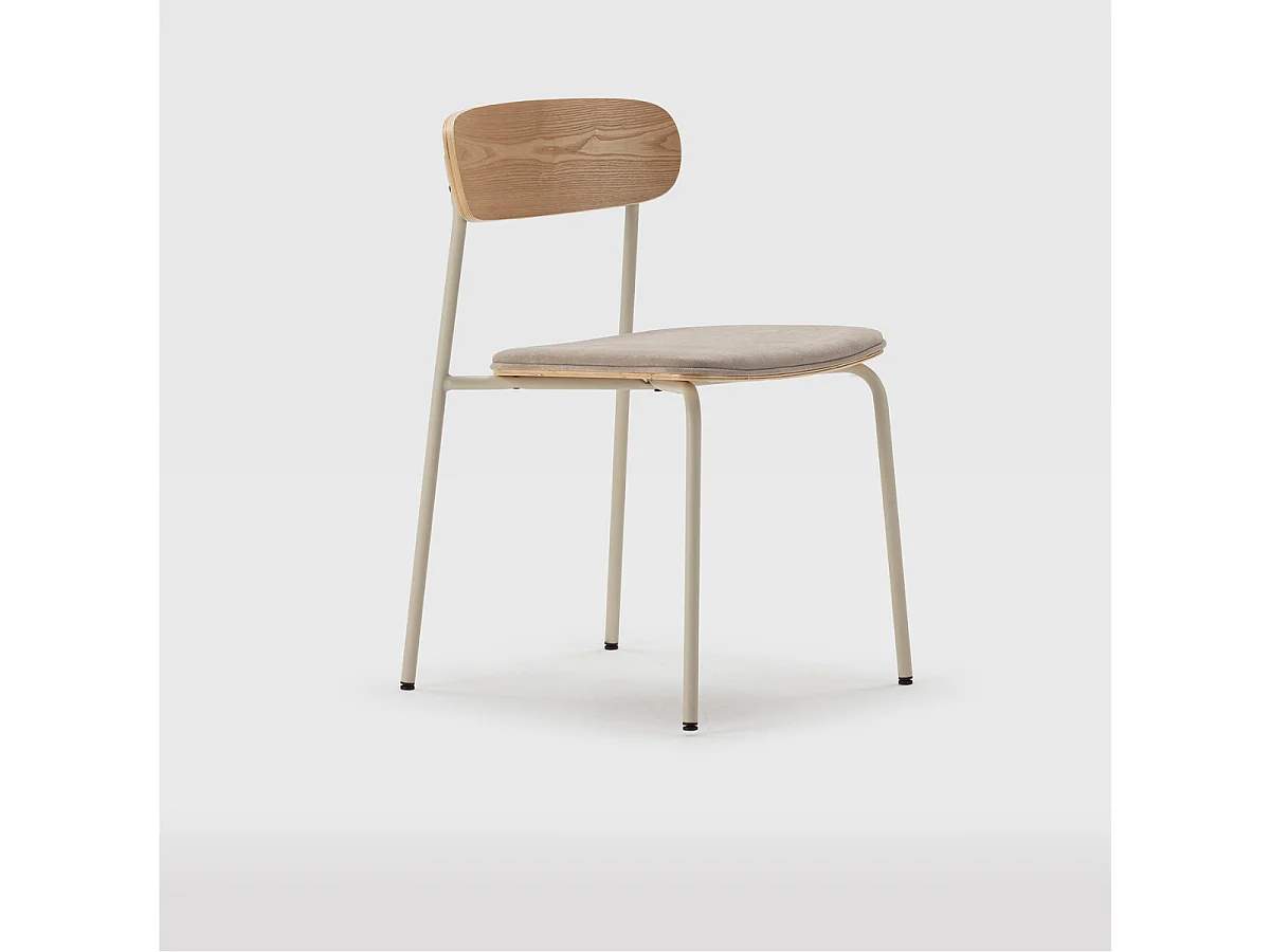 Lot de 2 chaises en tissu avec pieds en métal L46 cm - ADRIANA