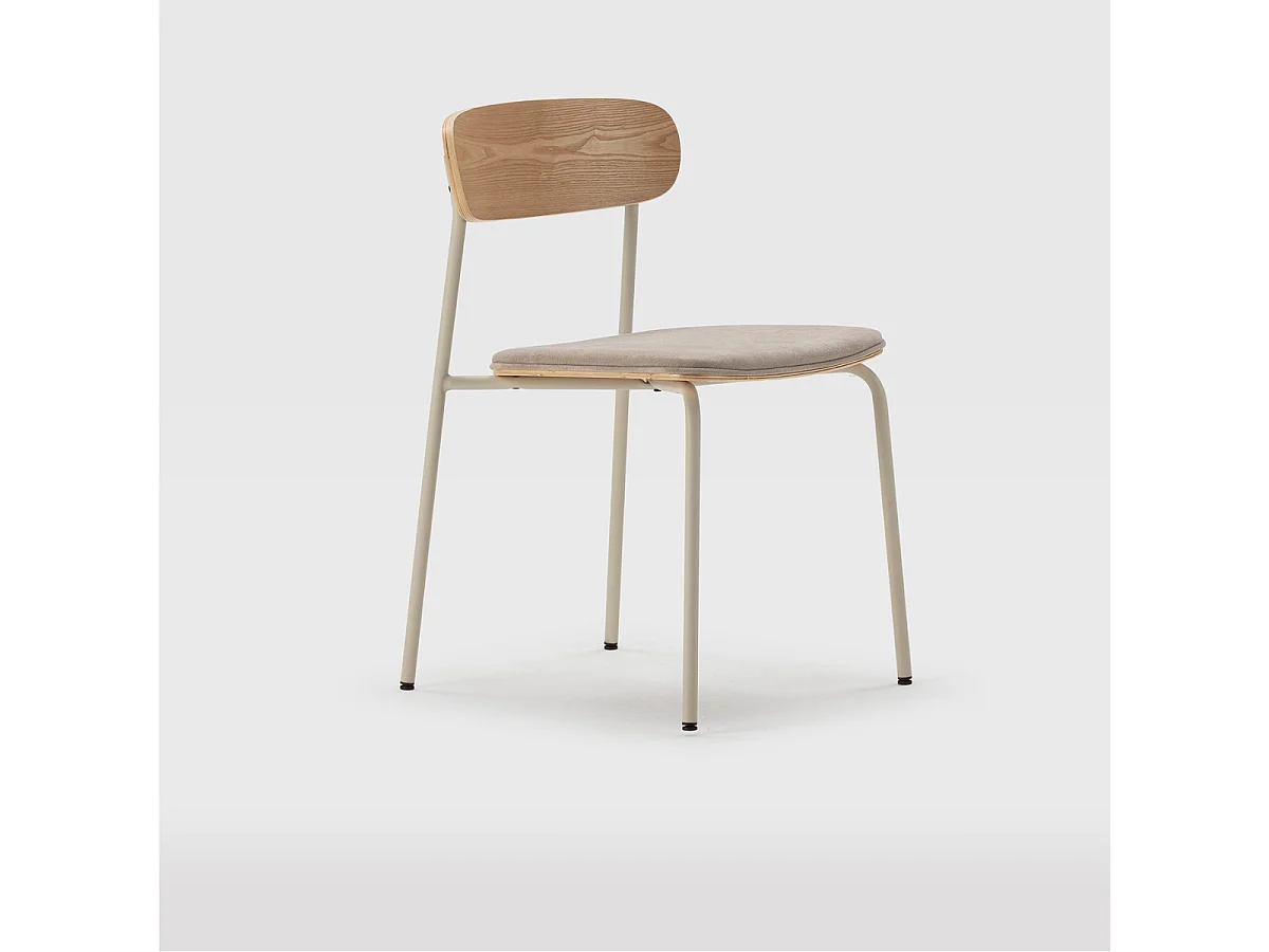 Set van 2 stoelen in stof met metalen poten L46 cm - ADRIANA