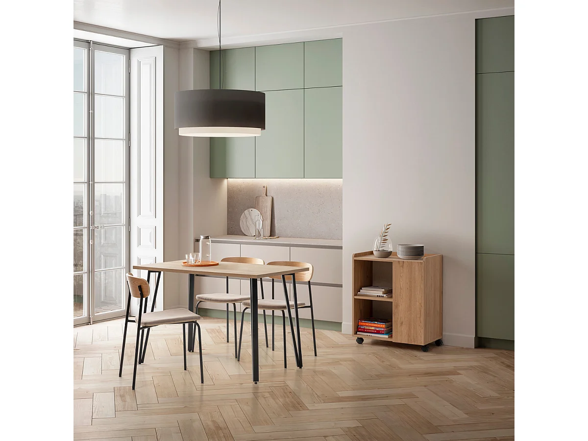 Lot de 2 chaises en tissu avec pieds en métal L46 cm - ADRIANA