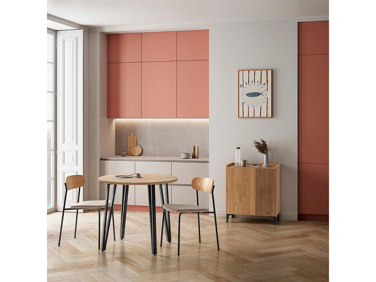 Lot de 2 chaises en tissu avec pieds en métal L46 cm - ADRIANA