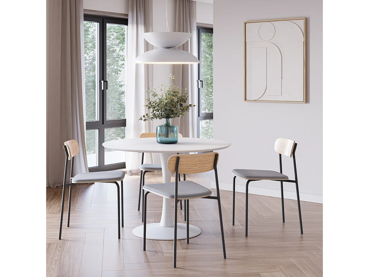 Lot de 2 chaises en tissu avec pieds en métal L46 cm - ADRIANA