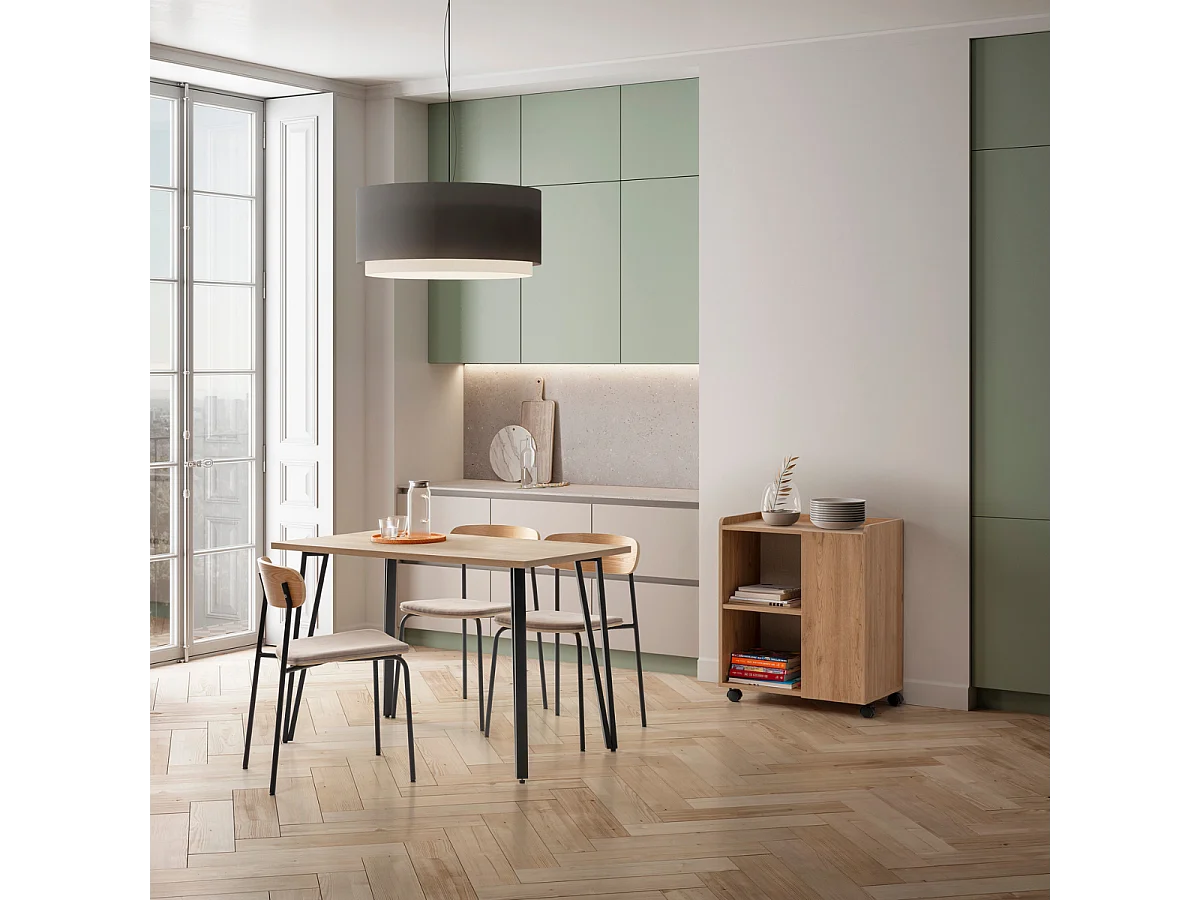 Set van 2 stoelen in stof met metalen poten L46 cm - ADRIANA