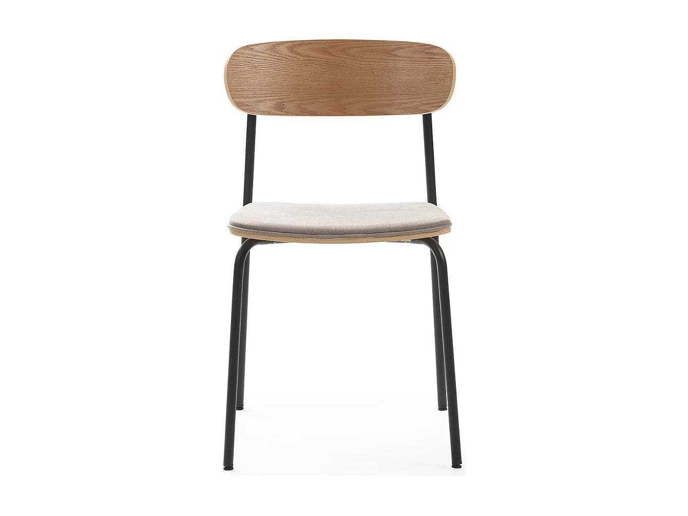 Set van 2 stoelen in stof met metalen poten L46 cm - ADRIANA