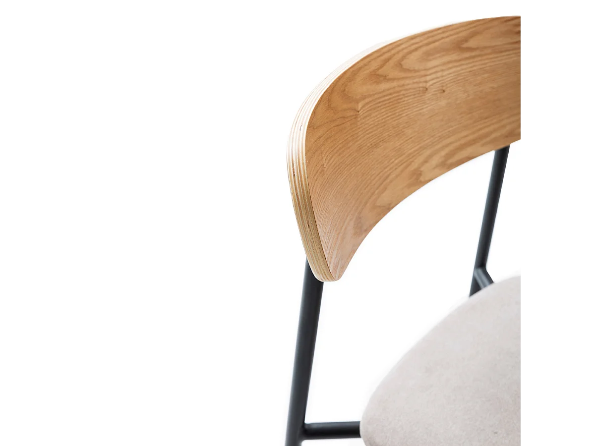 Set van 2 stoelen in stof met metalen poten L46 cm - ADRIANA