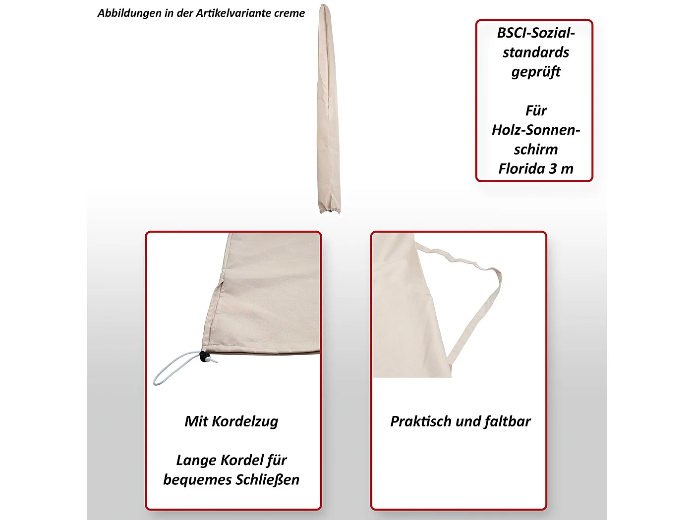 Pokrowiec ochronny na parasol Lisbon,  antracyt