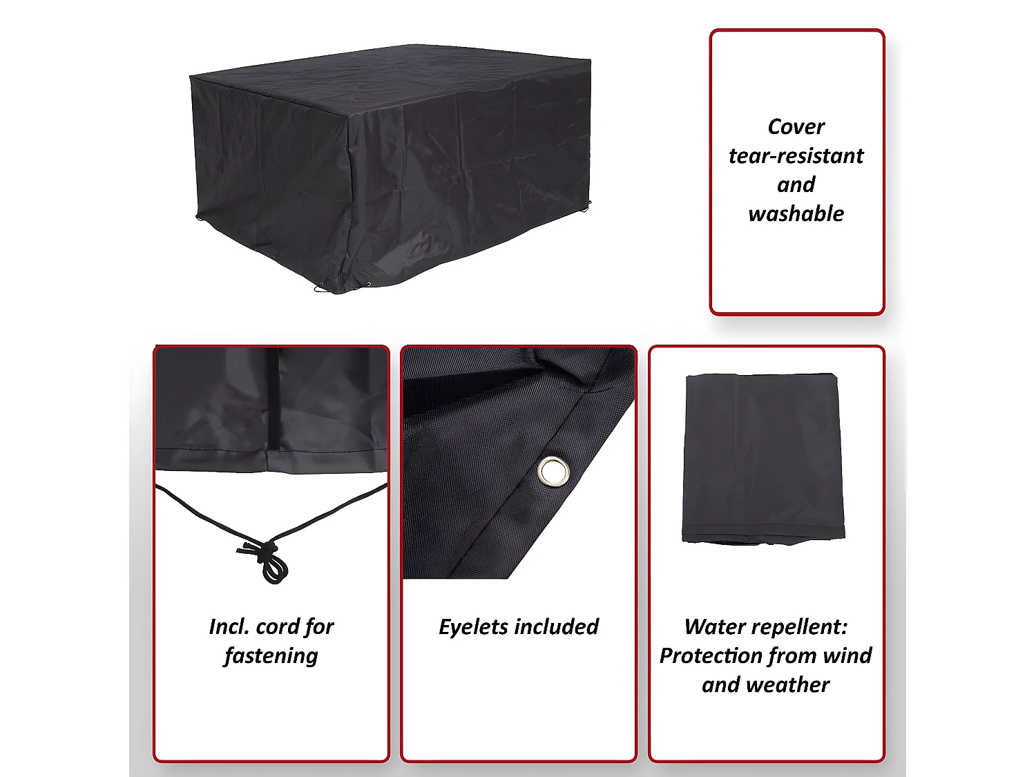 Copertura telo per mobili da giardino MCW-J41 tela cerata poliestere poliuretano antracite per lettini 85x200x40cm