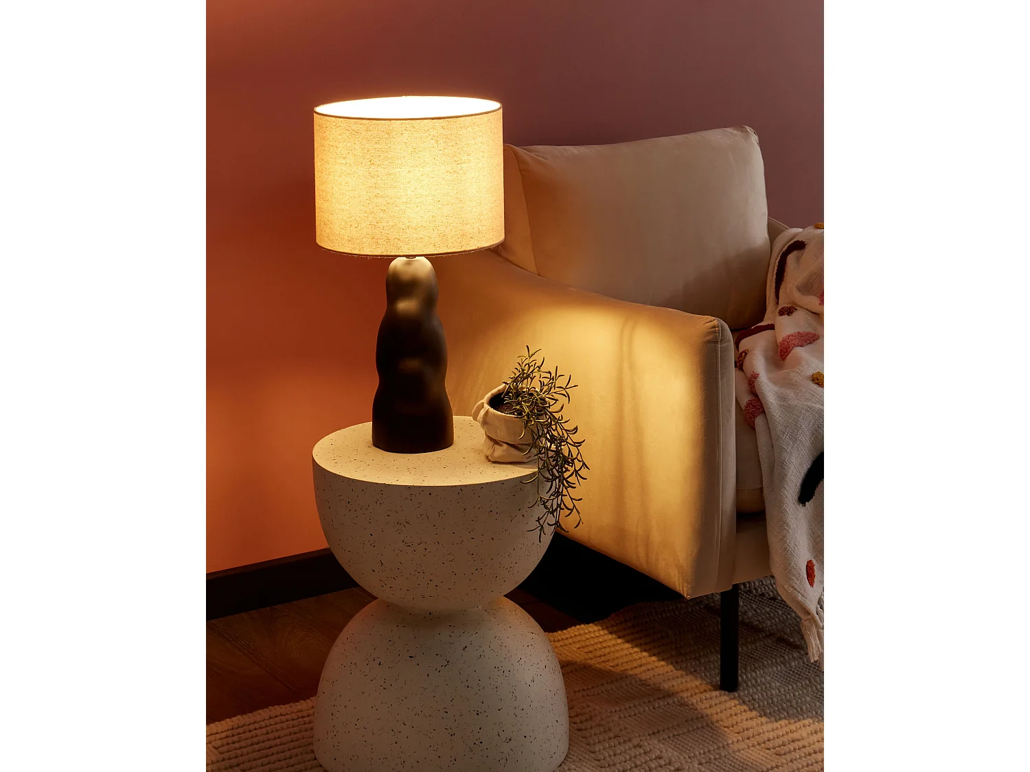 Lampa stołowa VILAR Ceramika Czarny