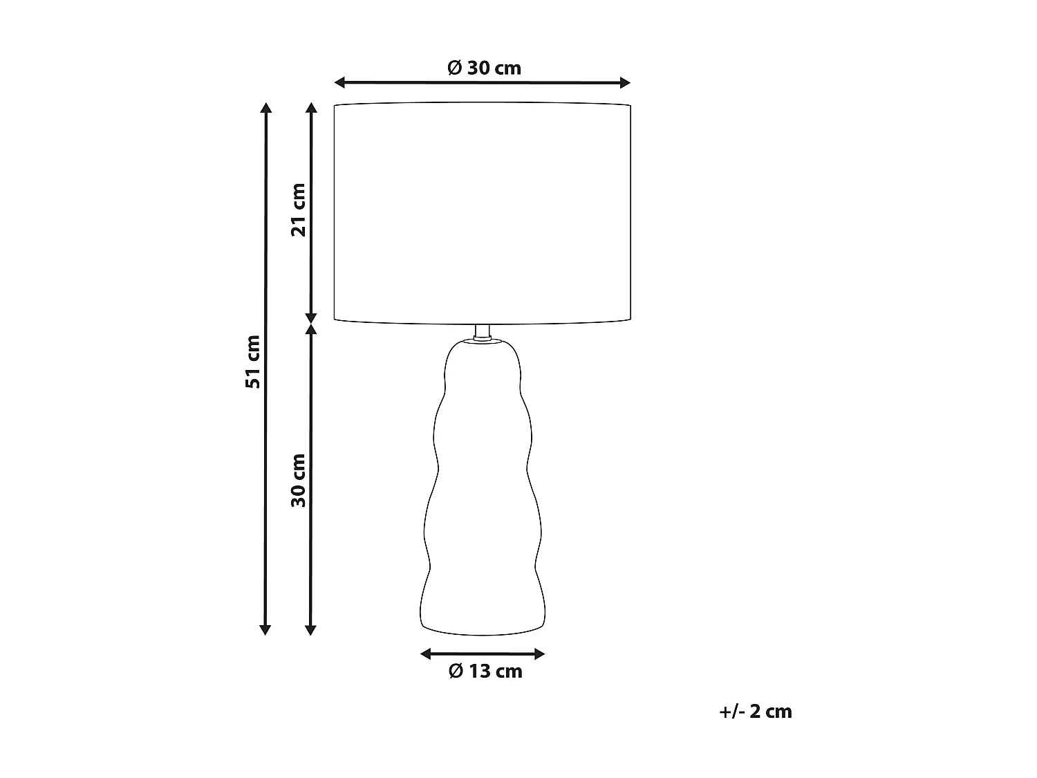 Candeeiro de mesa VILAR Cerâmica Preto