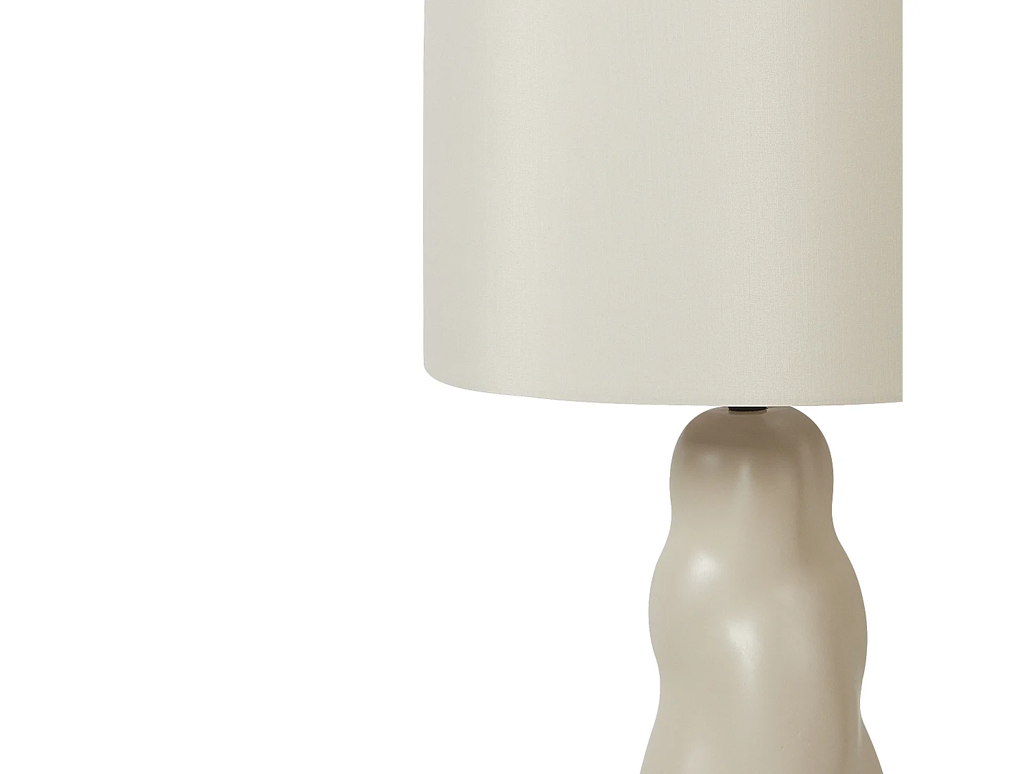 Tischlampe Keramik Vasenfuß beige Stoffschirm Trommelform mit Schalter Vilar
