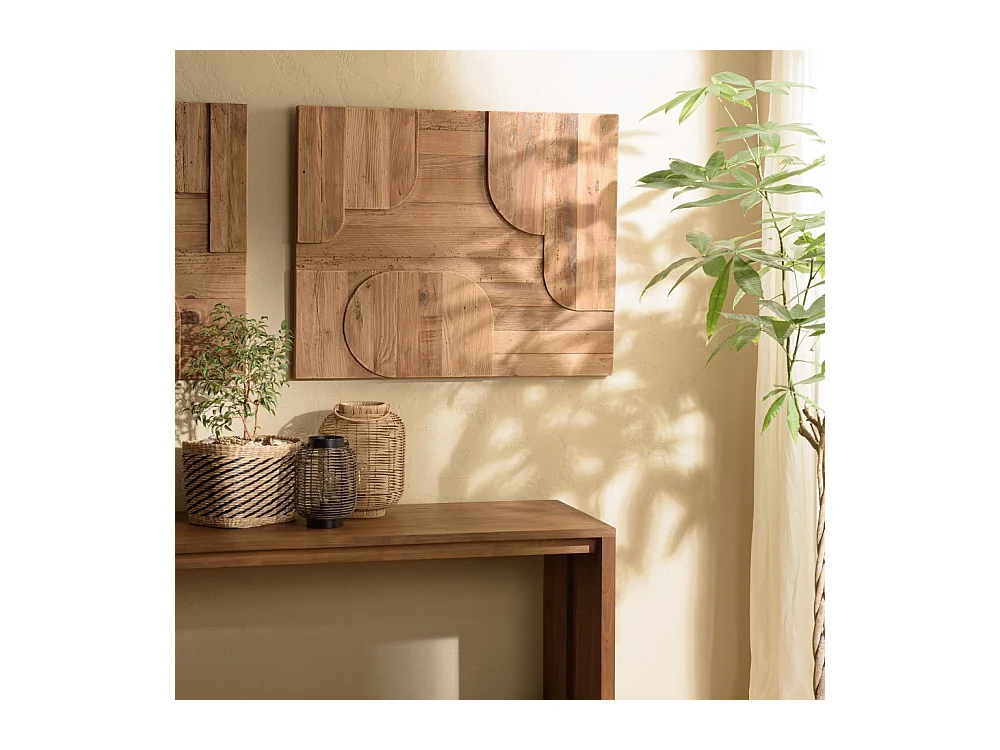 SANDY - Décoration murale - 98x80cm formes en bois de Pin recyclé