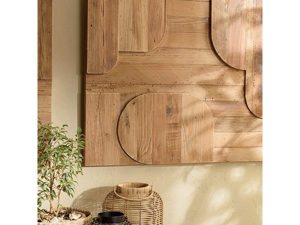 SANDY - Décoration murale - 98x80cm formes en bois de Pin recyclé