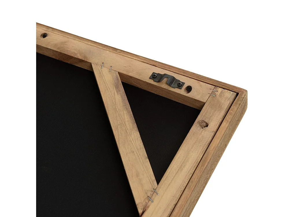 SANDY - Décoration murale 62x82cm bois de Pin recyclé sur fond noir