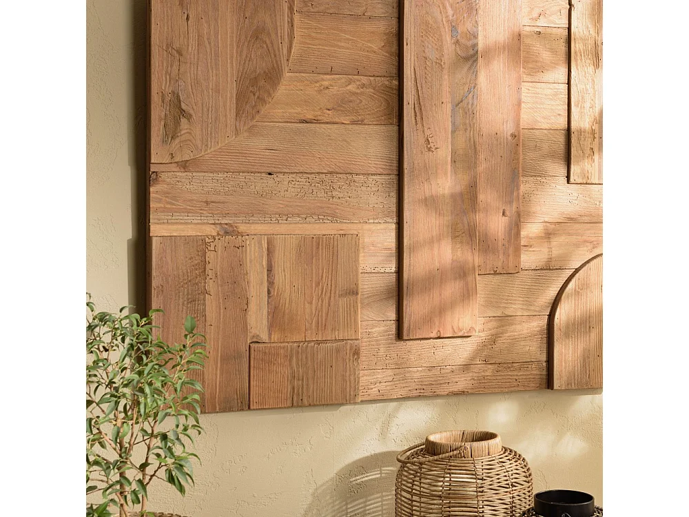 SANDY - Décoration murale - 98x80cm formes en bois de Pin recyclé