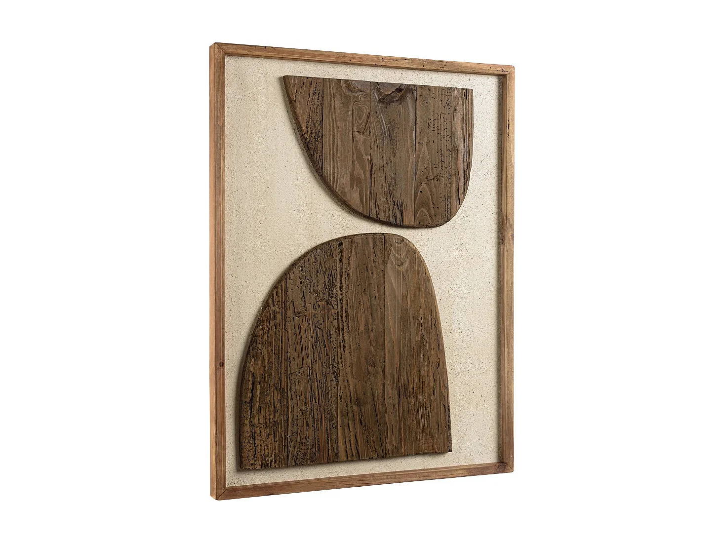 SANDY - Décoration murale 62x82cm bois de Pin recyclé sur fond blanc