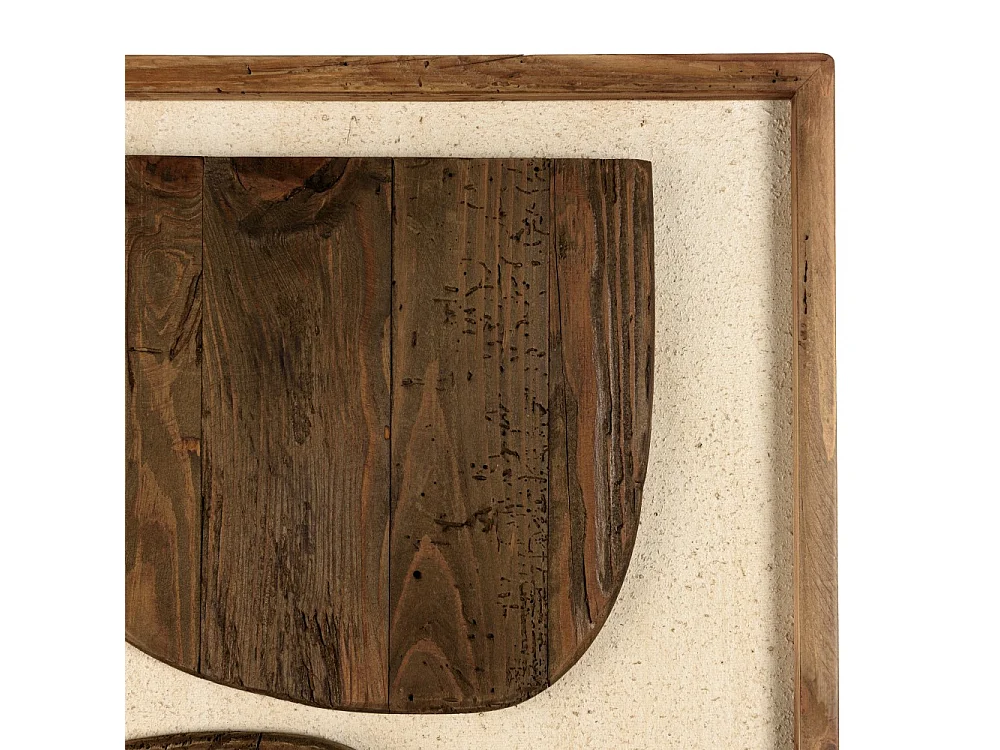 SANDY - Décoration murale 62x82cm bois de Pin recyclé sur fond blanc
