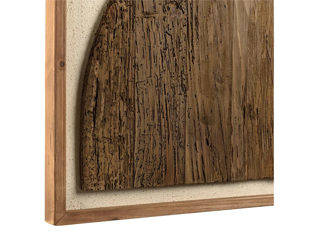 SANDY - Décoration murale 62x82cm bois de Pin recyclé sur fond blanc