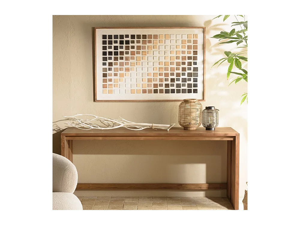SANDY - Décoration murale 82x122cm mosaïque bois de Pin recyclé