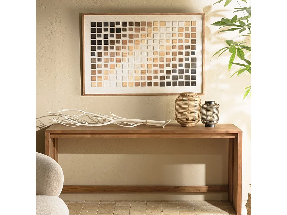 SANDY - Décoration murale 82x122cm mosaïque bois de Pin recyclé