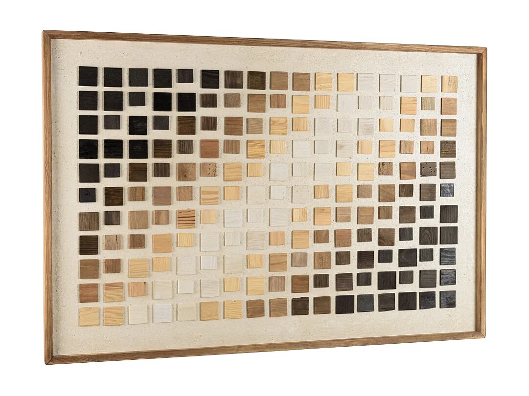 SANDY - Décoration murale 82x122cm mosaïque bois de Pin recyclé