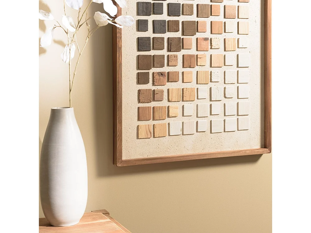 SANDY - Décoration murale 62x82cm mosaïque en bois de Pin recyclé