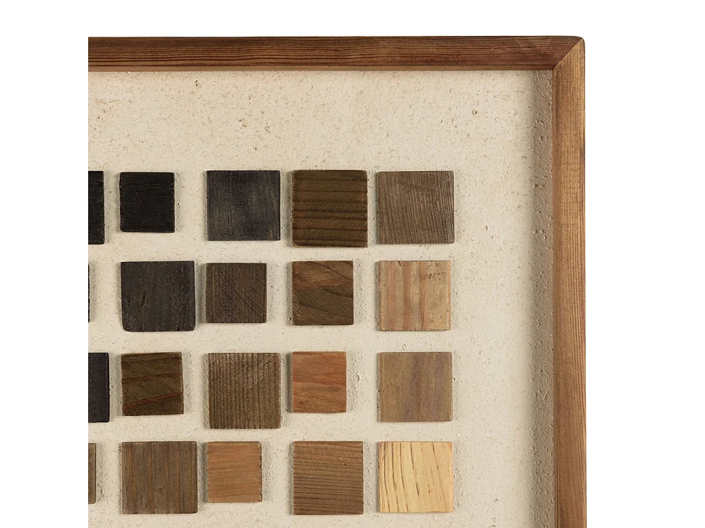 SANDY - Décoration murale 62x82cm mosaïque en bois de Pin recyclé