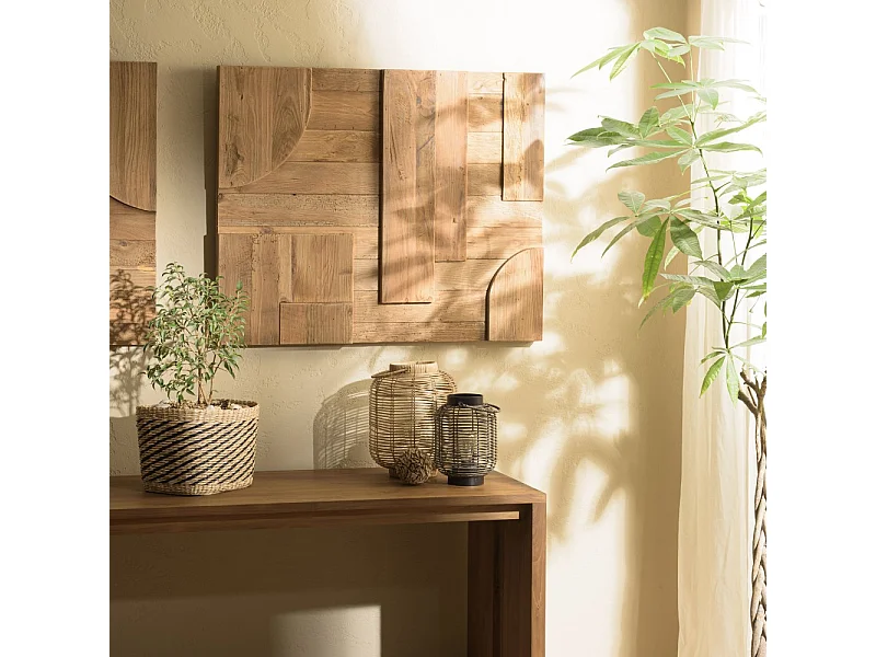 SANDY - Décoration murale - 98x80cm formes en bois de Pin recyclé