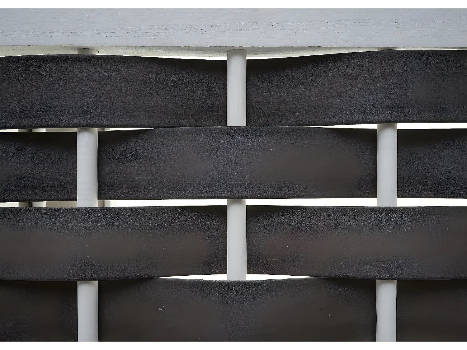 Hoekplank MCW-K85,  wit, vlechtwerk antraciet