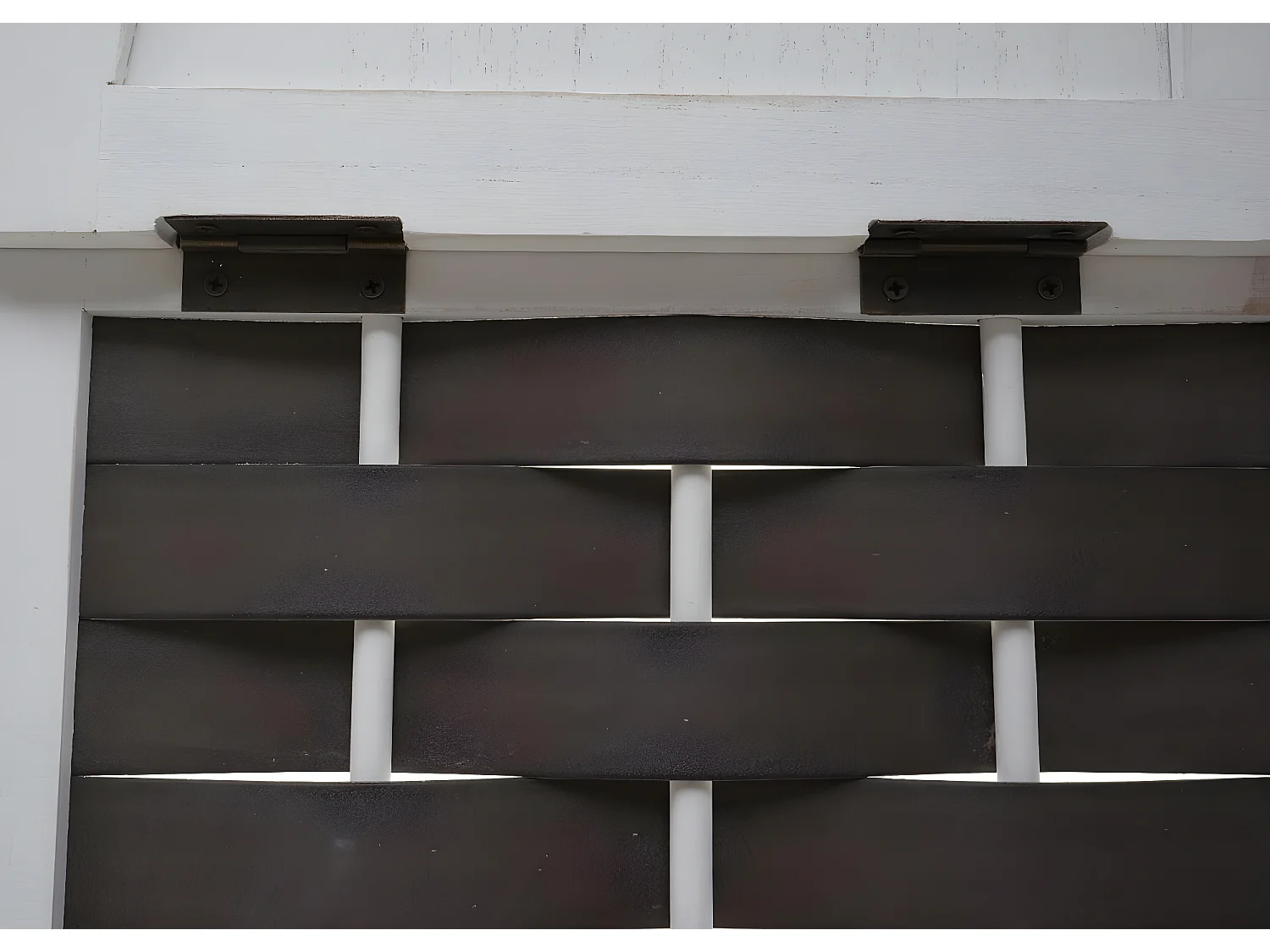 Hoekplank MCW-K85,  wit, vlechtwerk antraciet