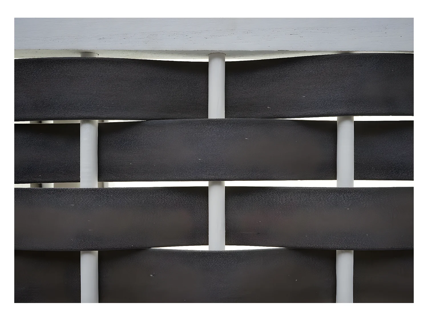 Étagère d'angle MCW-K85,  blanc, tressage anthracite