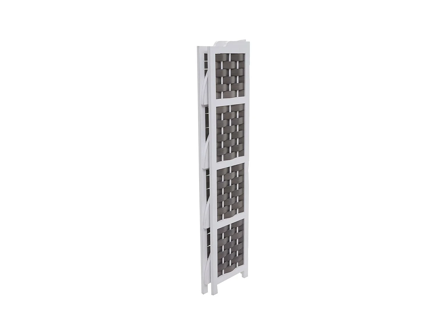 Étagère d'angle MCW-K85,  blanc, tressage anthracite