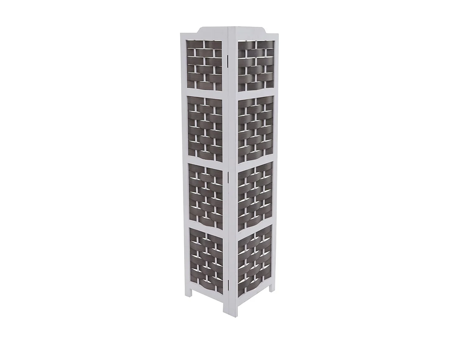 Étagère d'angle MCW-K85,  blanc, tressage anthracite