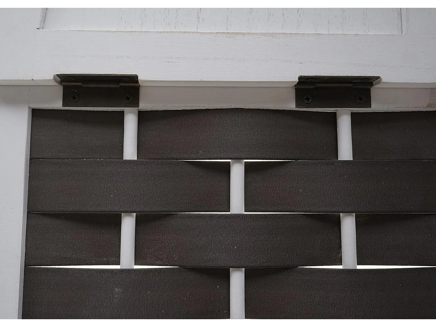 Étagère d'angle MCW-K85,  blanc, tressage anthracite