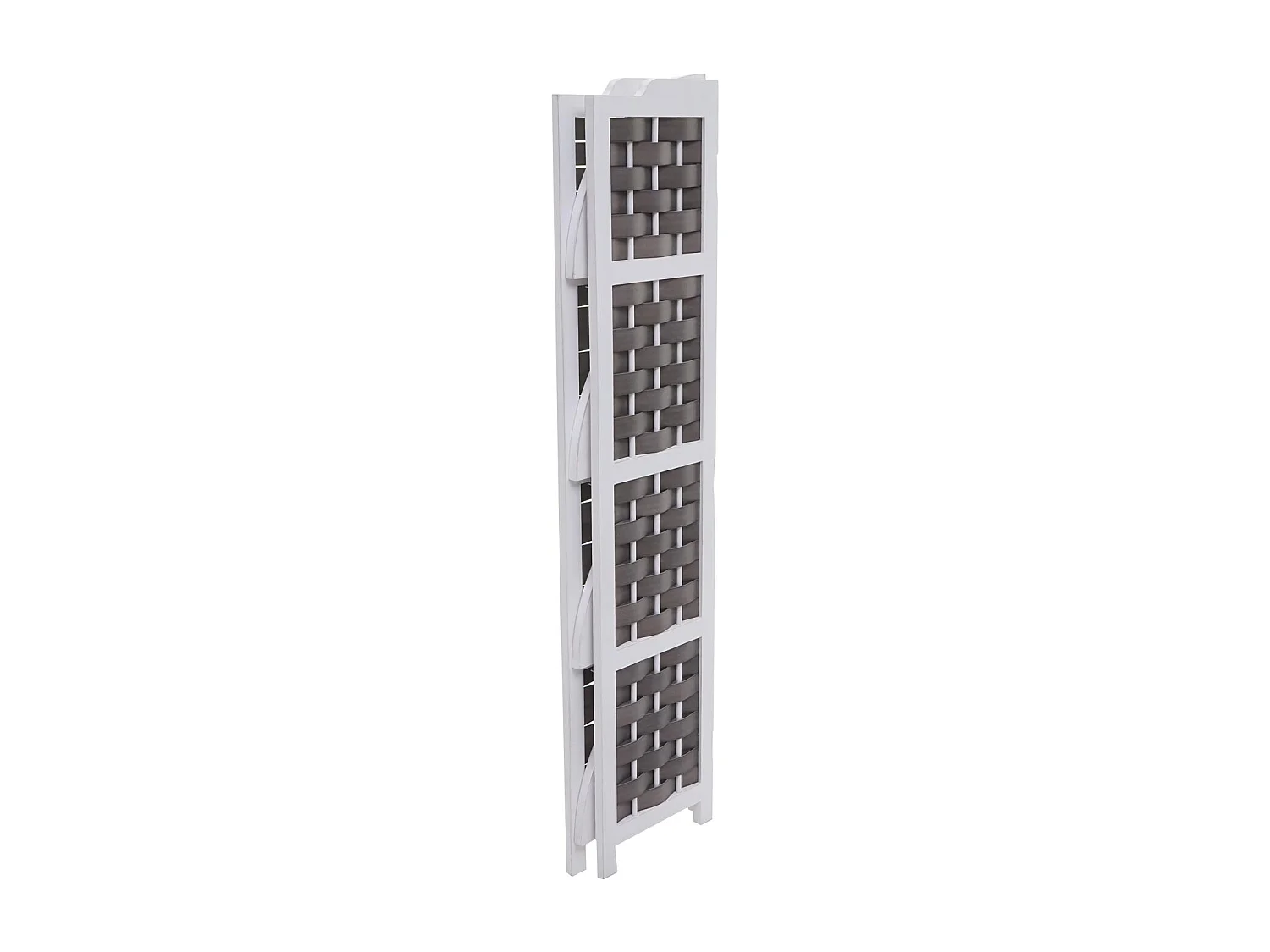 Étagère d'angle MCW-K85,  blanc, tressage anthracite