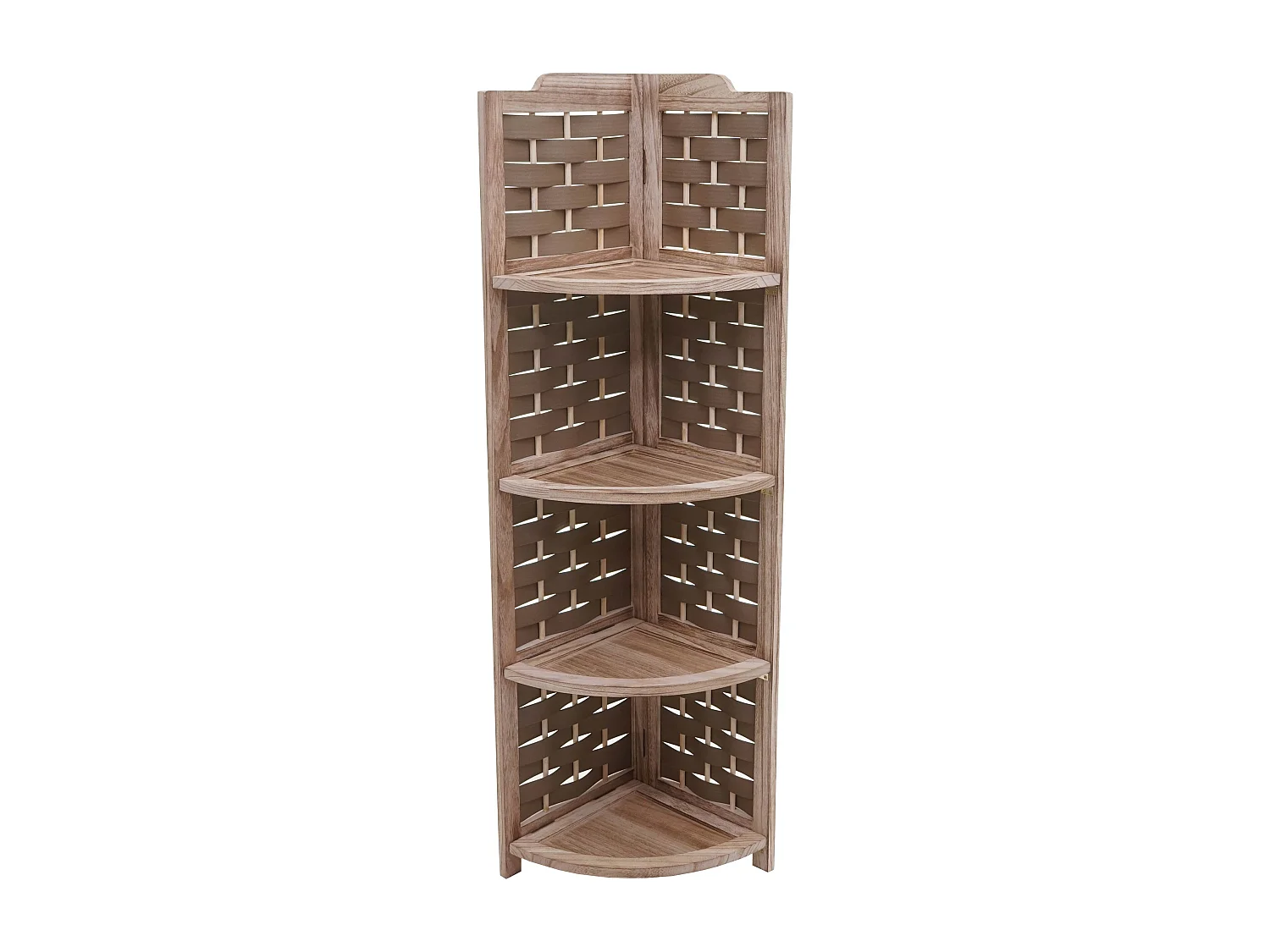 Estante esquinero MCW-K85,  marrón, mimbre marrón