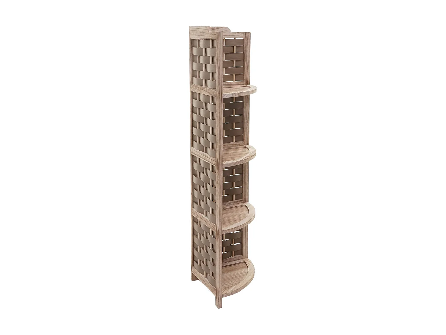 Estante esquinero MCW-K85,  marrón, mimbre marrón