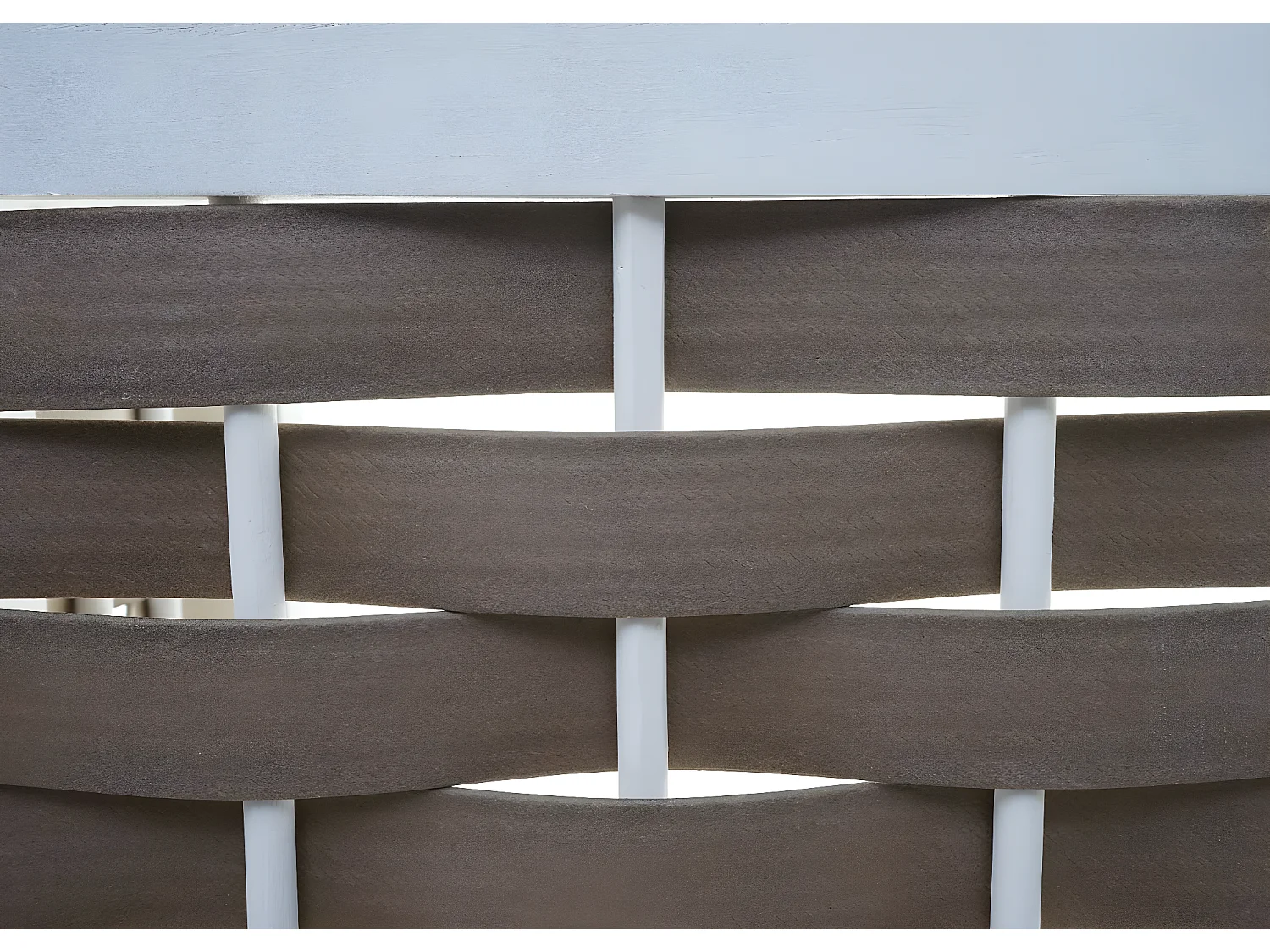 Hoekplank MCW-K85,  wit, vlechtwerk bruin