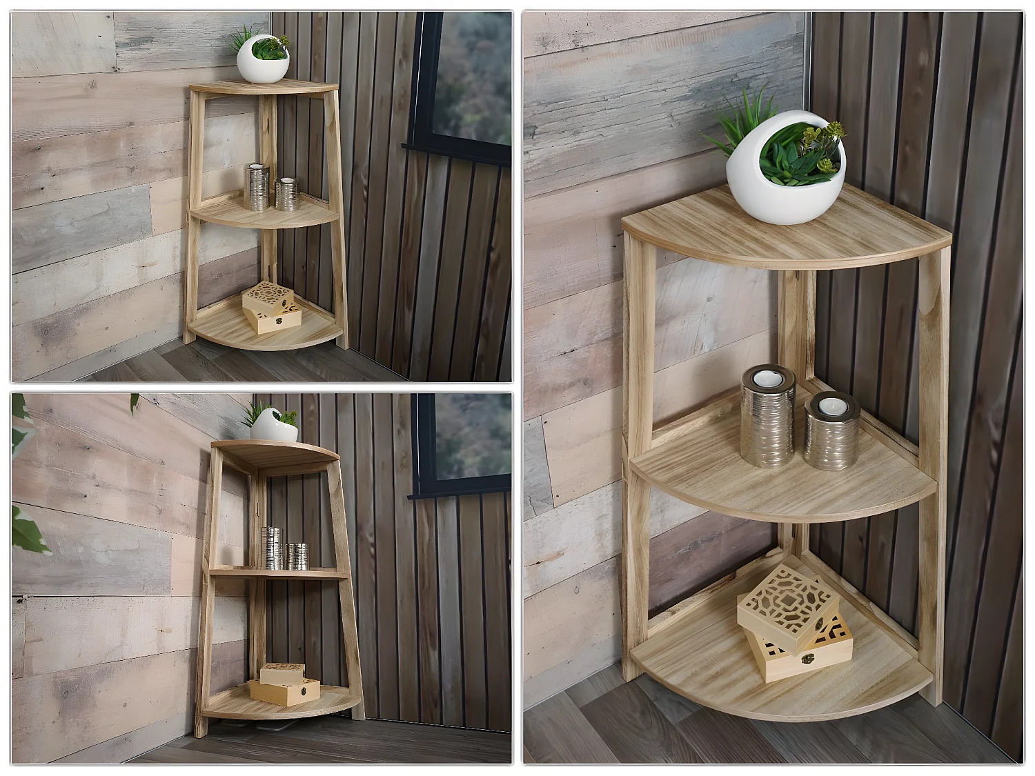 Półka narożna MCW-K44,  naturalny brąz