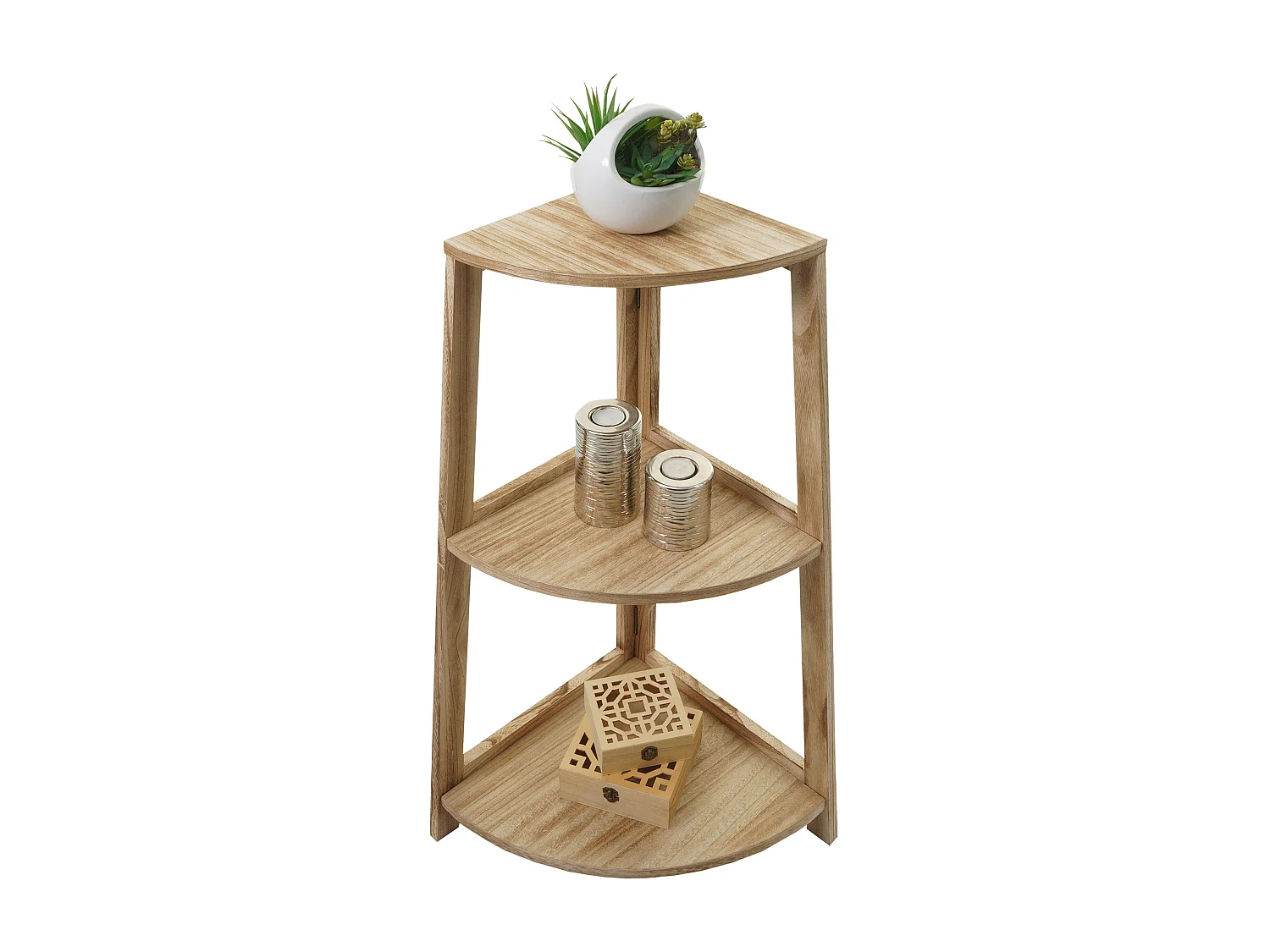 Étagère d'angle MCW-K44,  brun naturel